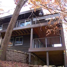 This two-story wrap-around deck provides a scenic sanctuary from each level.