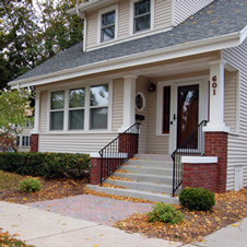 This entryway remodel retained the home's traditional charm.