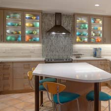 This kitchen remodel was designed around the client's large collection of Fiestaware.