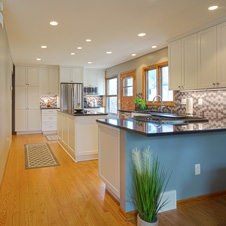 Previously an enclosed space, this kitchen now lends an open feel to the home.