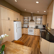 We transformed a cluttered and dated kitchen into a modern kitchen that incorporates the simplicity, functionality, and beauty of Scandinavian design.